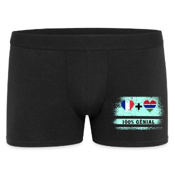 Drapeau de la France et de la Gambie 100% génial - Boxer Homme - noir - Devant