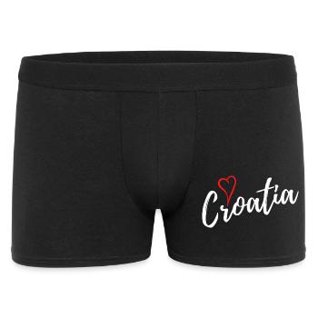 Croatia with Heart - white edition - Männer Boxer Shorts - Schwarz - Vorne