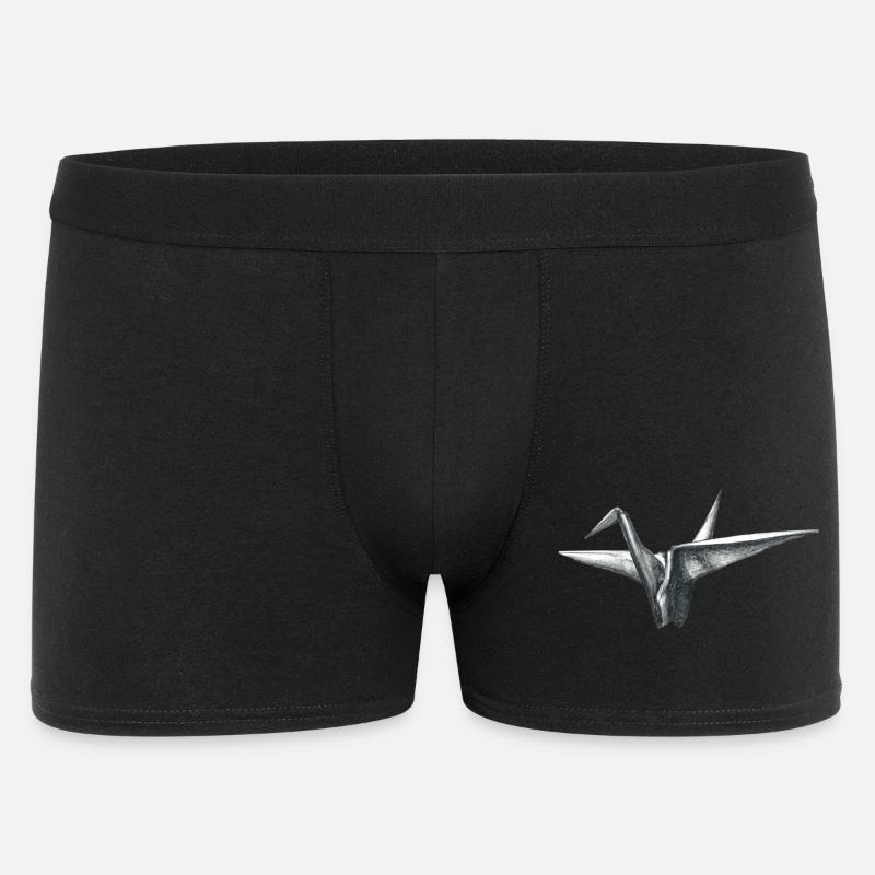 Origami Vogel Grau - Männer Boxer Shorts - Schwarz