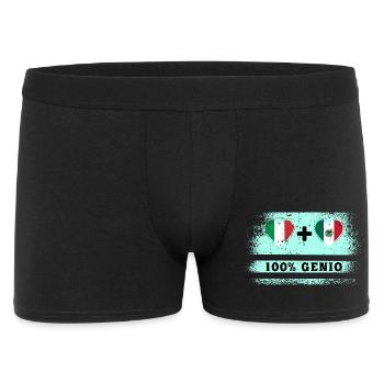 Italien und Mexiko 100% geniale Flagge - Männer Boxer Shorts - Schwarz - Vorne