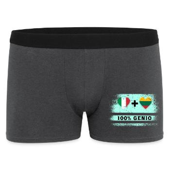 Italy and Lithuania 100% genius flag - Men's Boxer Shorts - charcoal grey - Front