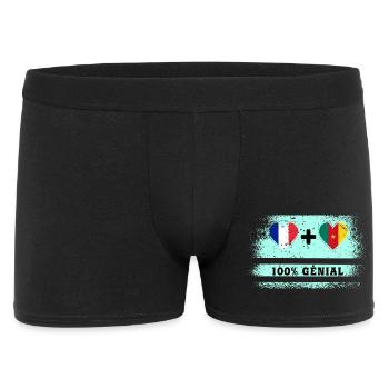 Drapeau France et Cameroun 100% génial - Boxer Homme - noir - Devant