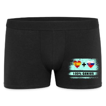 Spanien und die Slowakei Flagge 100% genial - Männer Boxer Shorts - Schwarz - Vorne
