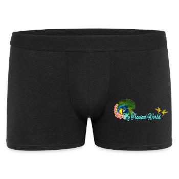 papageienkopf, my tropical world - Männer Boxer Shorts - Schwarz - Vorne
