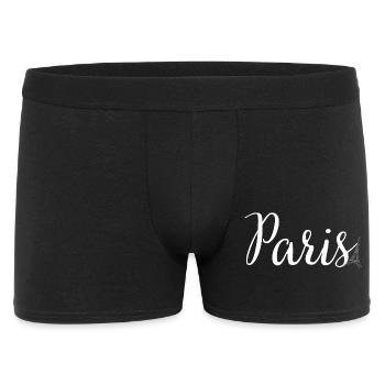 Paris Script with Eiffel Silhouette - Men's Boxer Shorts - black - Front
