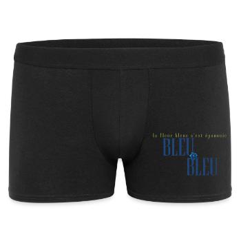 Blue Flower Bloom in French Typography - Men's Boxer Shorts - black - Front