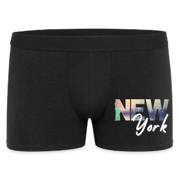 New York Skyline Gradient Text - Men's Boxer Shorts - black - Front
