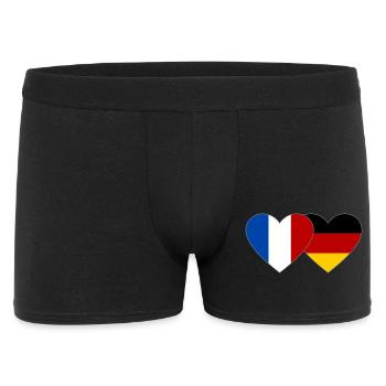 France Allemagne Flag Coeur - Boxer Homme - noir - Devant