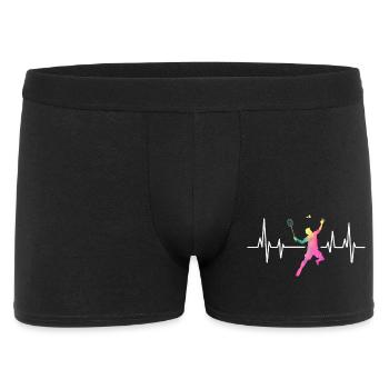 Badminton heartbeat colorful - Men's Boxer Shorts - black - Front