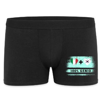 Italie et Corée du Sud 100% drapeau brillant - Boxer Homme - noir - Devant