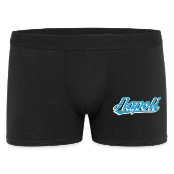 Napoli Retro Script Blau - Männer Boxer Shorts - Schwarz - Vorne