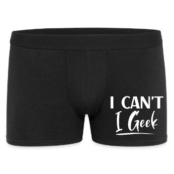 Can't I Geek? Bold Contrast Typography - Men's Boxer Shorts - black - Front