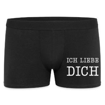 Ich liebe dich - Liebeserklärung - Männer Boxer Shorts - Schwarz - Vorne