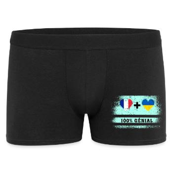Hinweis Frankreich und Ukraine 100% genial - Männer Boxer Shorts - Schwarz - Vorne