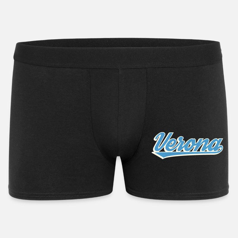 Verona Blue Script Logo - Men's Boxer Shorts - black