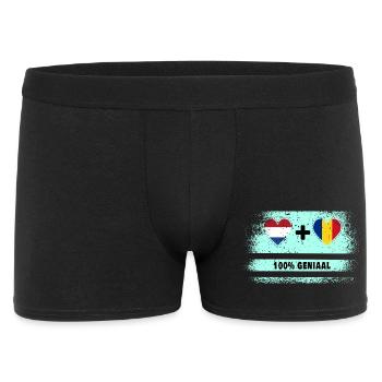 Romania and the Netherlands 100% Genius flag - Men's Boxer Shorts - black - Front