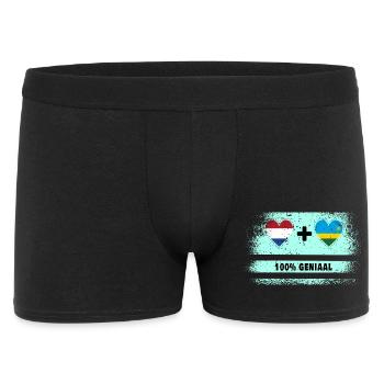 Rwanda et Pays-Bas 100% Genius flag - Boxer Homme - noir - Devant