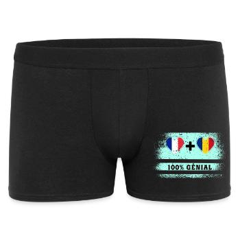 Drapeau de la France et de la Roumanie 100% génial - Boxer Homme - noir - Devant