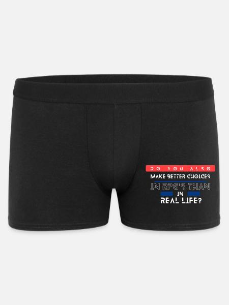 RPG Choices vs Real Life Meme - Men's Boxer Shorts - black