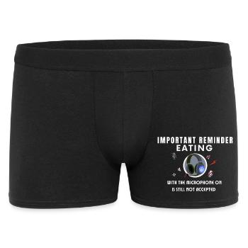 Mic On Eating Reminder Graphic - Men's Boxer Shorts - black - Front