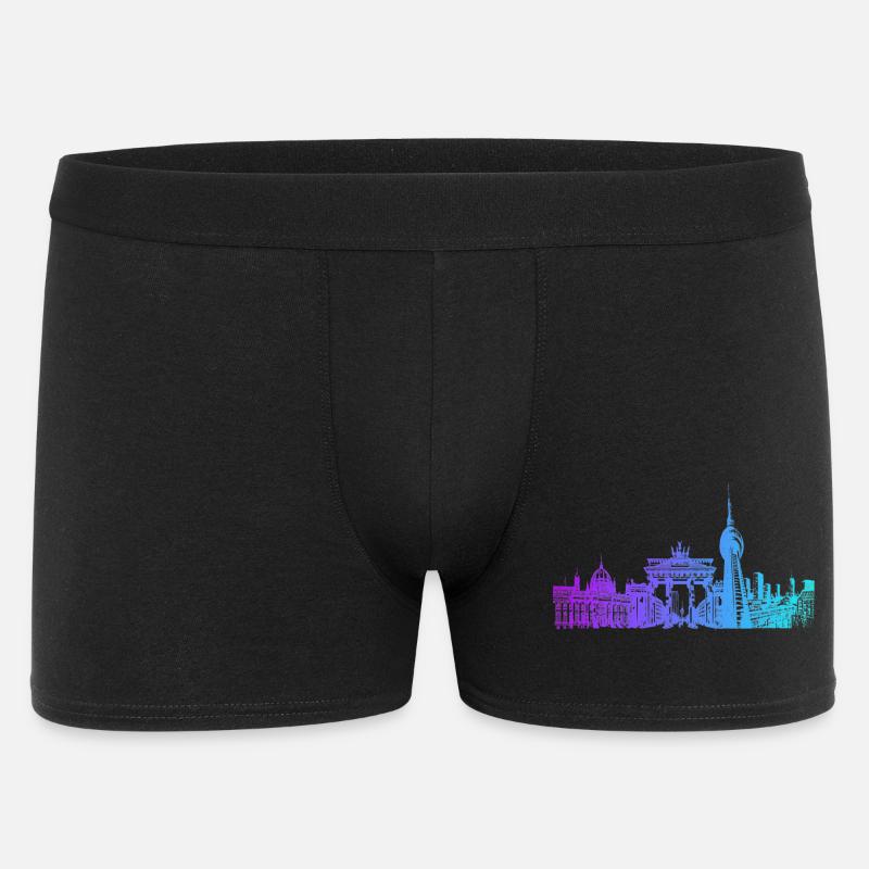 Berlin Stadt Skyline - Männer Boxer Shorts - Schwarz