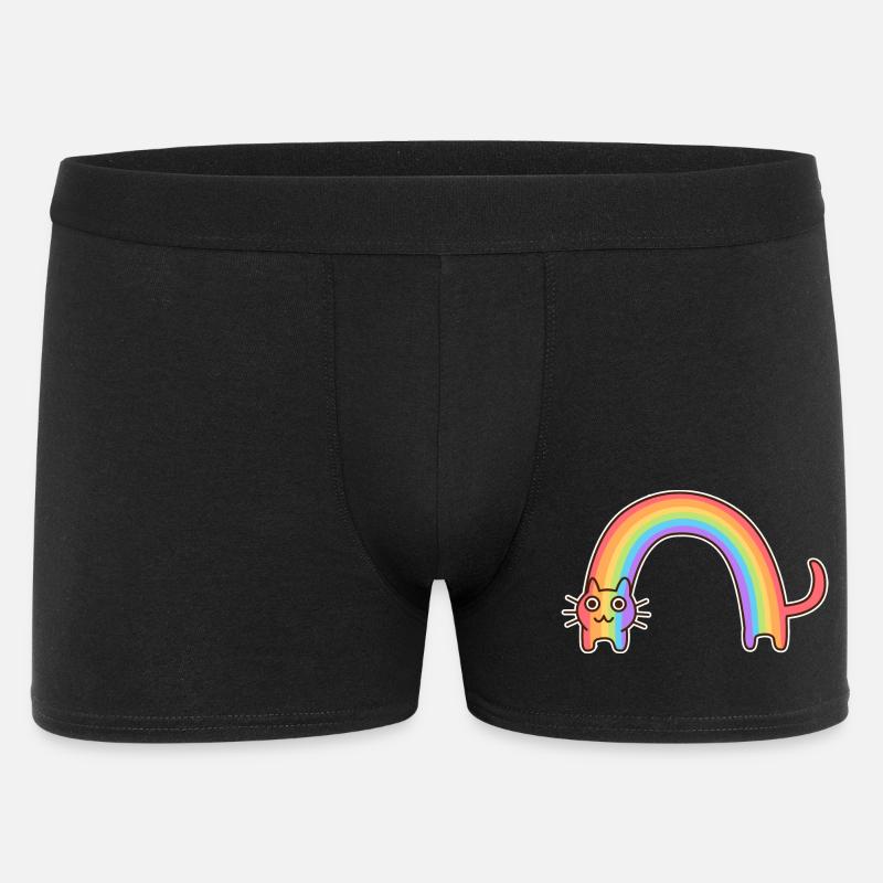 Regenbogenkatze. Buntes Design der Katze * - Männer Boxer Shorts - Schwarz