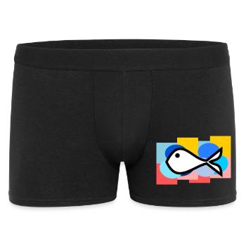 SARDINE. FISCH. APRILSCHERZ. OSTERN. MEER - Männer Boxer Shorts - Schwarz - Vorne