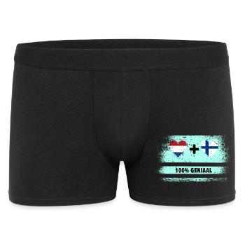 Drapeau 100% Genius de la Finlande et des Pays-Bas - Boxer Homme - noir - Devant