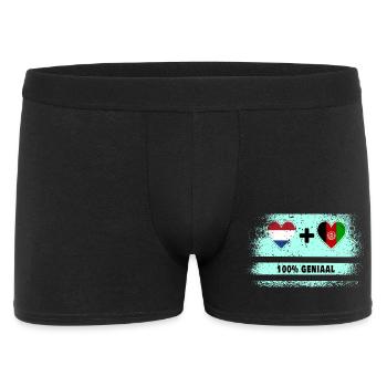 Afghanistan et Pays-Bas 100% Genius flag - Boxer Homme - noir - Devant