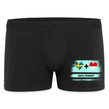 Indonesien und Schweden 100% perfekt / Geschenk - Männer Boxer Shorts - Schwarz - Vorne