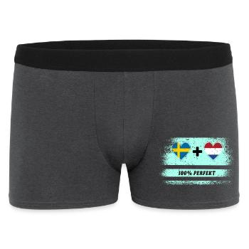 Pays-Bas et Suède 100% Parfait / Cadeau - Boxer Homme - charbon - Devant