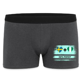 Nigeria et Suède 100% Parfait / Cadeau - Boxer Homme - charbon - Devant