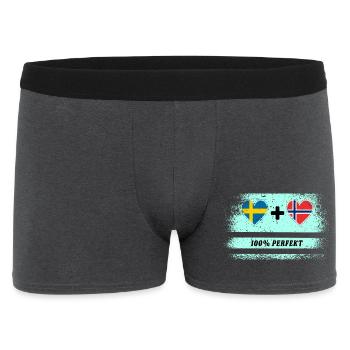 Norvège et Suède 100% Parfait / Cadeau - Boxer Homme - charbon - Devant