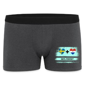 Paraguay et Suède 100% Parfait / Cadeau - Boxer Homme - charbon - Devant