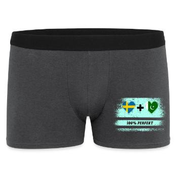 Pakistan et Suède 100% Parfait / Cadeau - Boxer Homme - charbon - Devant