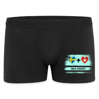 Suisse & Suède 100% Parfait / Cadeau - Boxer Homme - noir - Devant