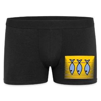 SARDINE. FISCH. APRILSCHERZ. OSTERN. MEER - Männer Boxer Shorts - Schwarz - Vorne