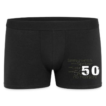 Mit an Spritzer is es mit 50 a no herrlich! 50er - Männer Boxer Shorts - Schwarz - Vorne