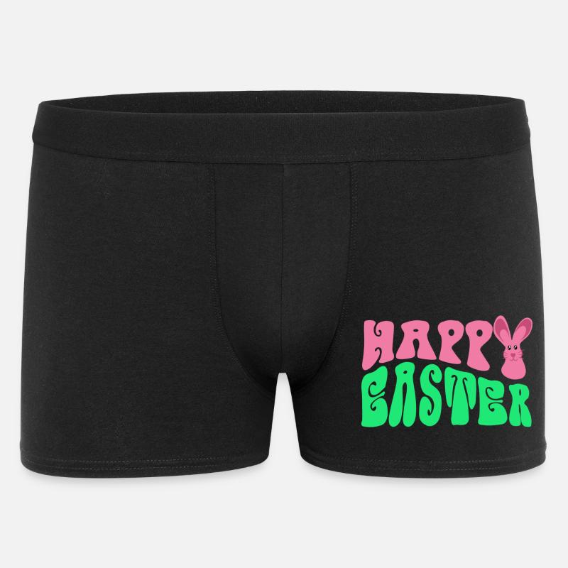Frohe Ostern - Happy Easter - Männer Boxer Shorts - Schwarz
