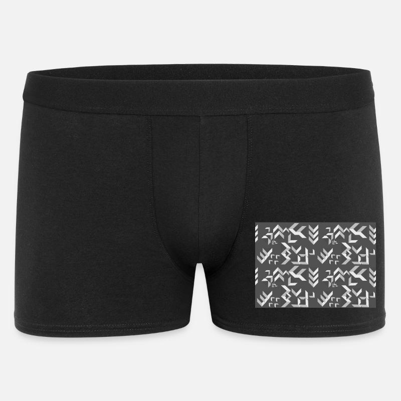 Deco pattern triangles grey-white - Men's Boxer Shorts - black