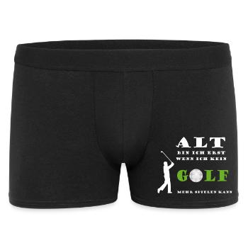 Golfspieler Golf Sport Alter altern junggeblieben - Männer Boxer Shorts - Schwarz - Vorne