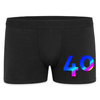 feiern, 40 blauer farbverlauf mit bunten Farben - Männer Boxer Shorts - Schwarz - Vorne