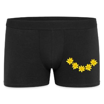 Yellow Buttercup Flower Arch – Spring Floral Wreat - Men's Boxer Shorts - black - Front
