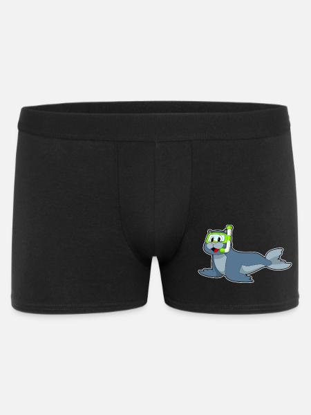 Seal Diver Snorkel Diving - Men's Boxer Shorts - black