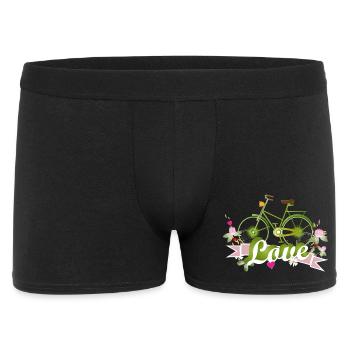 grünes Fahrrad mit ganz viel Liebe gestaltet - Männer Boxer Shorts - Schwarz - Vorne