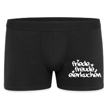 Friede, Freude, Eierkuchen - Männer Boxer Shorts - Schwarz - Vorne
