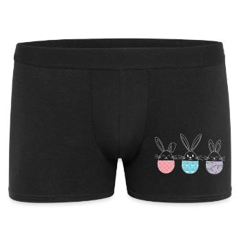 Pâques, mignon lapins de Pâques oeufs de Pâques dessin - Boxer Homme - noir - Devant