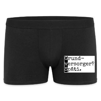 Grundversorger? Späti. GvS Berlin mit Humor lustig - Männer Boxer Shorts - Schwarz - Vorne