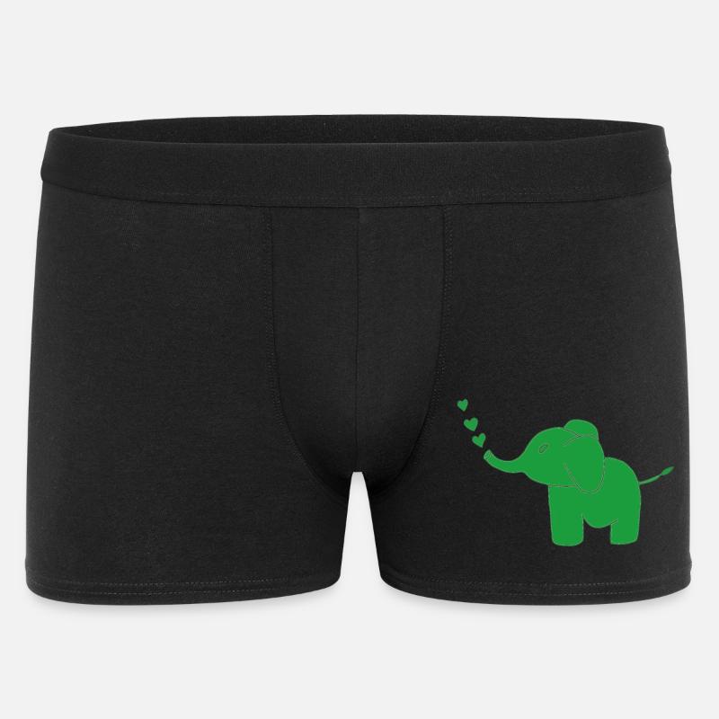 elefant grün - Männer Boxer Shorts - Schwarz