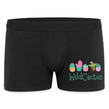 WildCactus: Cactus colorés kawaii - Boxer Homme - noir - Devant
